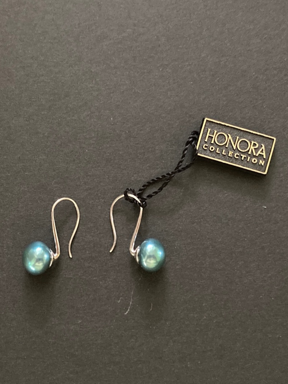 Honora Sterling & Teal Cultured Freshwater Pearl 11mm Drop Earrings/NEW IN BOX!